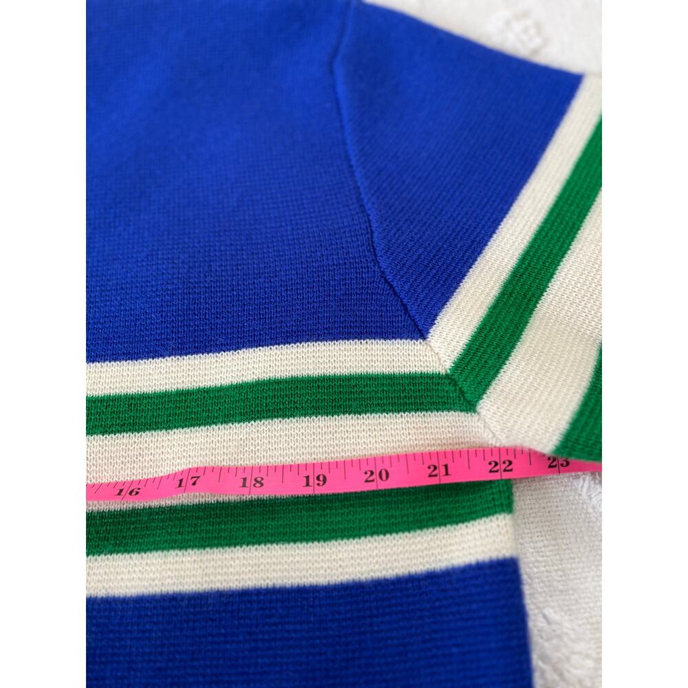 Vintage 90s J.Crew Retro Sweater 100% Wool Striped Fisherman Ski Gorpcore Mens L - Picture 4 of 6